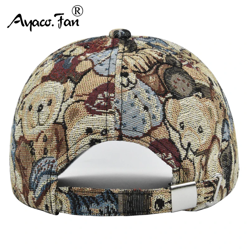 Cute Bear Baseball Cap New Spring Sunhat Dog Print Men Women Unisex-Teens Cotton Snapback Caps Fashion Hip Hop Vintage Hat