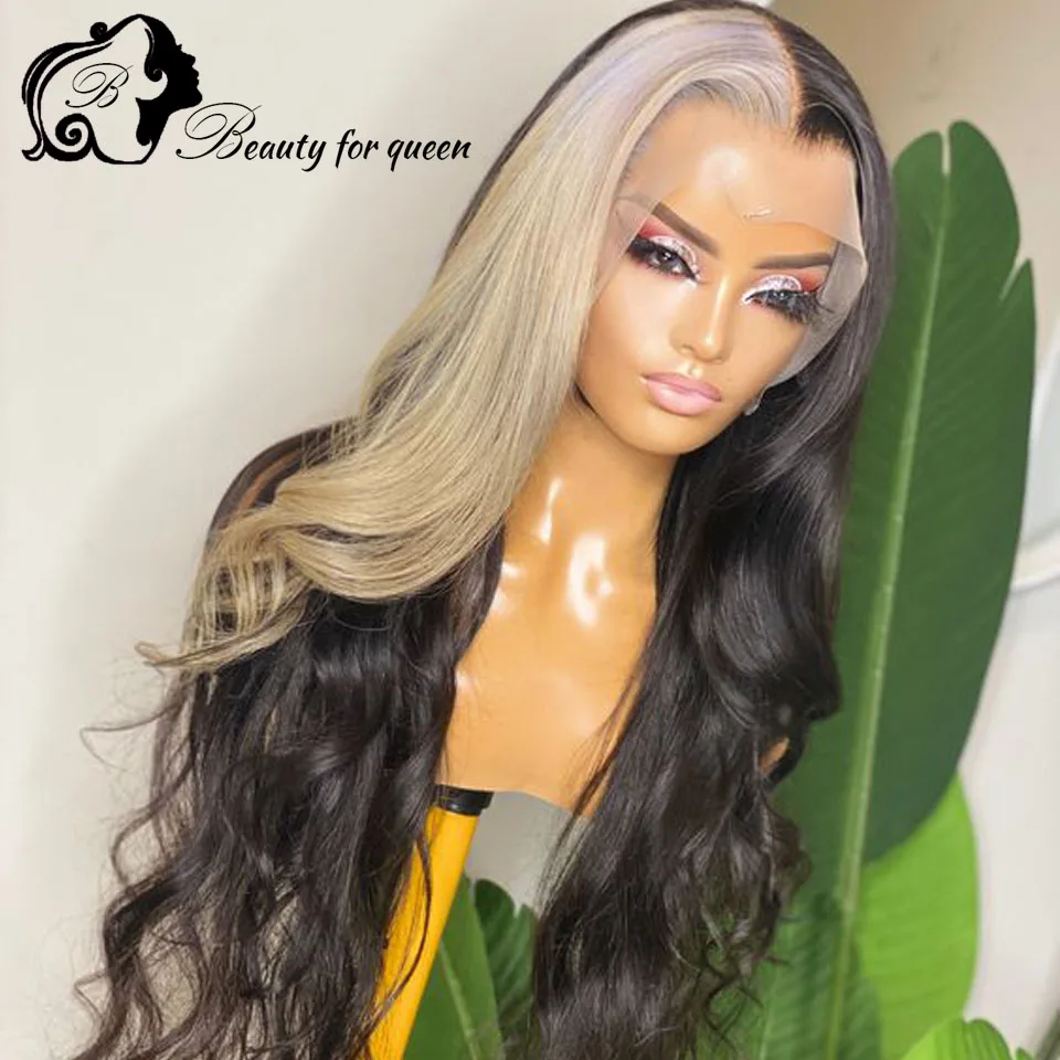 High Quality Colored Highlight HD 13x4 Lace Front Wig Glueless Human Hair Wig Body Waye Lace Front Wig Colored HD Free Wigs