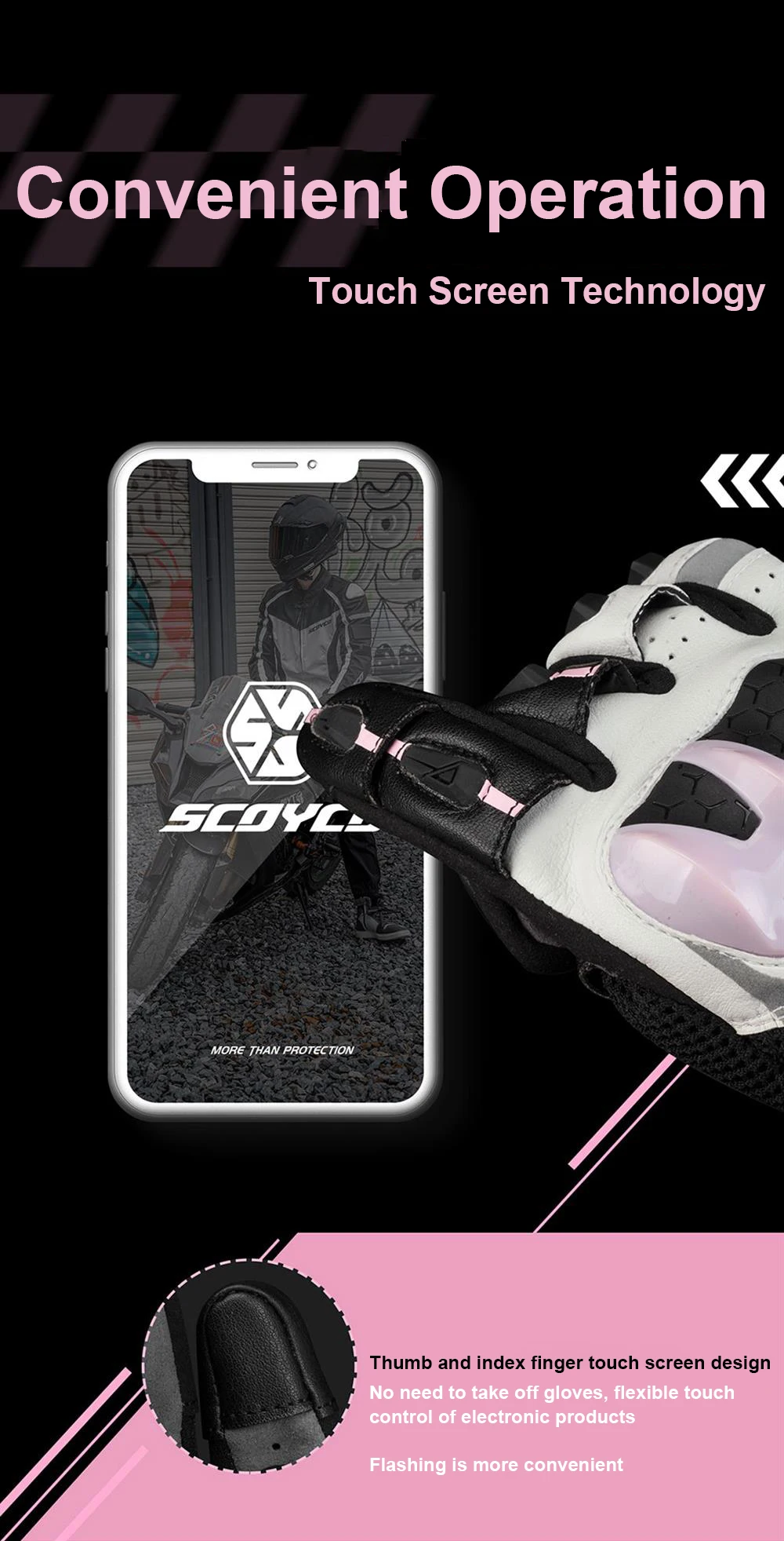 SCOYCO Motorrad Handschuhe Männer Frauen Sommer Atmungsaktive Anti-herbst Luva Motocross Reiten Handschuhe Wasserdichte Moto Touchscreen Guantes – Detail 7