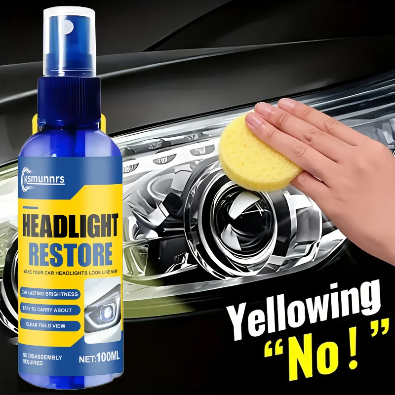 Professional Headlight Restorer-Removes Yellowing, Oxidation & Hazing-Polishing & Sanding Compound-Effectively Boosts Light Brig