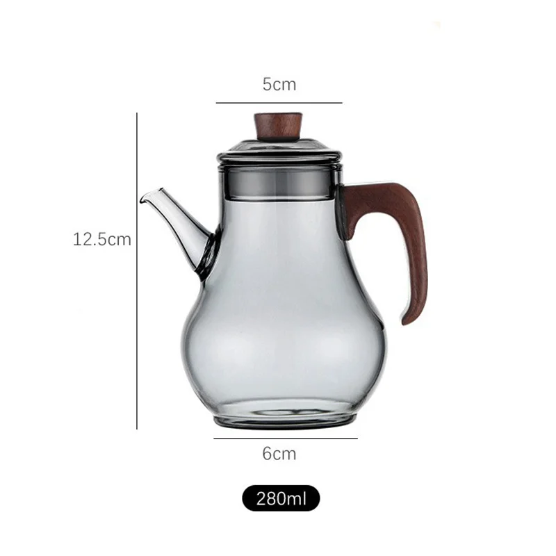 Imitation Song 280ml Small Glass Teapot with Filter Hole Heat Resistance Brewing Green Tea Pot Kungfu Flower Tea Maker Teaset
