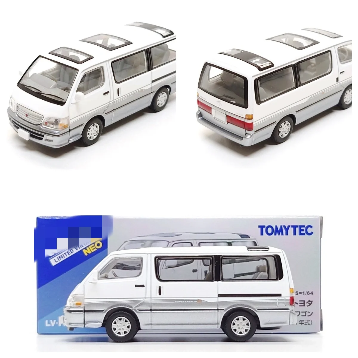 

Limited Vintage Neo 1:64 Hiace Wagon White LV-N216d Diecast Model Car Collection Hobby Toys