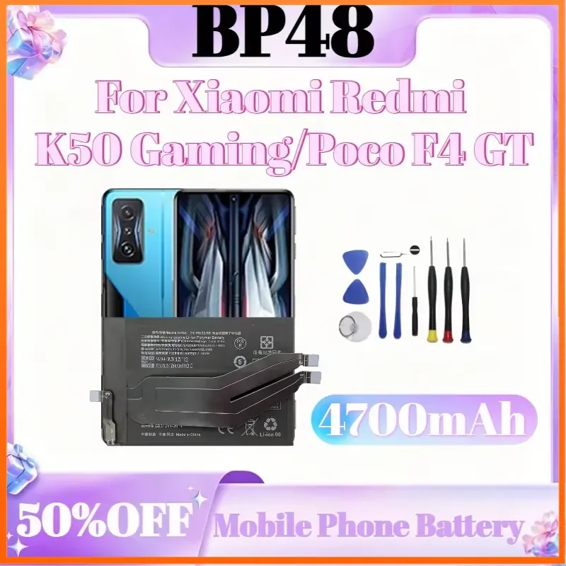 Mobile Phone Battery 4700mAh BP48 For Xiaomi Redmi K50 Gaming/Poco F4 GT Battery +Tools