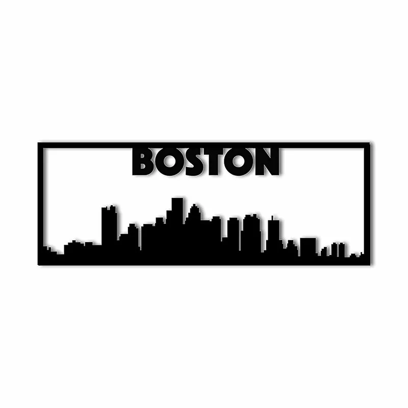 Boston City Skyline Landscape  Beautiful Home Decor Accent Metal Art Wall Sign Home Living Room Interior Decoration Metal Art