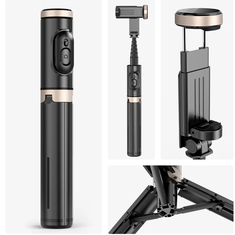 Bluetooth Wireless Handheld Selfie Stick Tripod Extendable Monopod with Remote for Huawei iPhone 13 Pro Max Xiaomi Phone Live