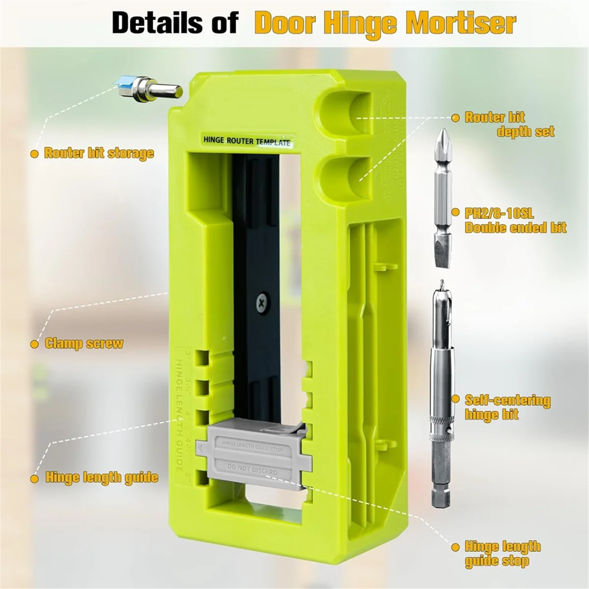 ABNJ Door Hinge & Door Latch Installation Kit, Door Hinge Mortiser Template, Door Latch for Accurate Chiseling and Scoring