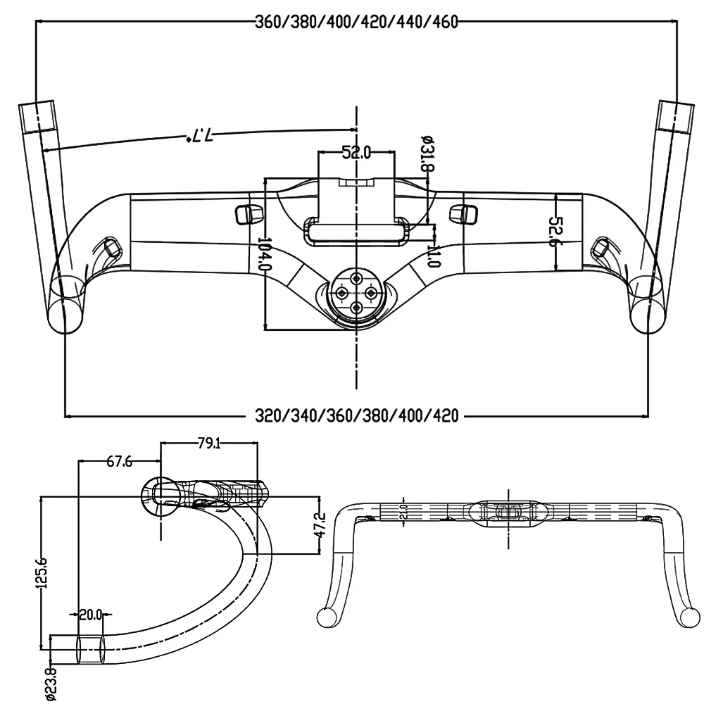 BALUGOE Full Internal Cable Bending Handle Carbon Fiber Road Bike Handlebar SGS Competition Equipped With A Code Table Bracket