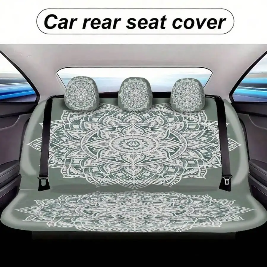 

5-Seater Car Seat Cover Set With Mandala Pattern Anti-Spill Stain Resistant Breathable Durable