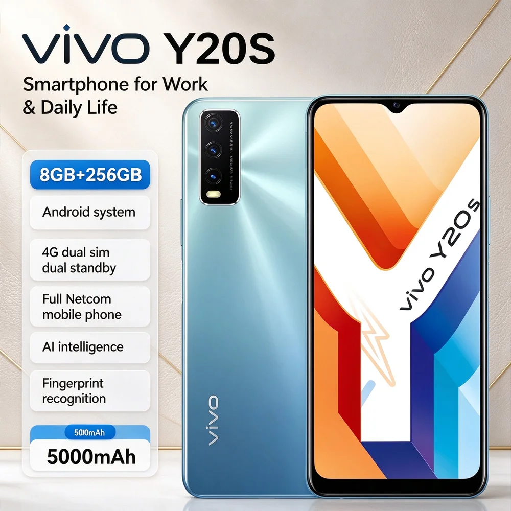 Genuine Unopened VIVO Y20S 4G/Dual SIM Dual Standby Full Netcom Smartphone Rear 13MP+2MP+2MP Triple Camera/Front 8MP/8GB+256GB