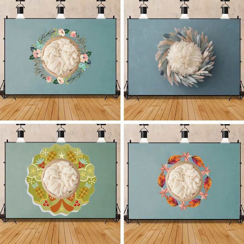 

Neonatal Portrait Photography Background Flowers Swing Birthday Art Background Baby Photo Gallery Props WET-03