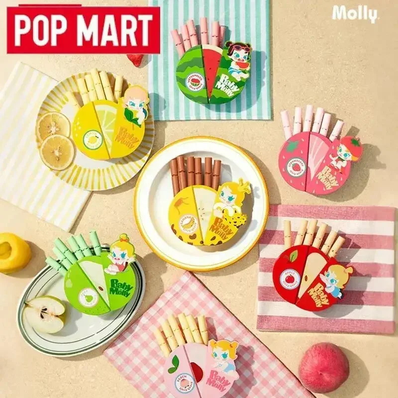 

POP MART Baby Molly Fruit Colored Magnetic Sealing Clip Storage Box Set Cute Model Toy Blind Bag Gift Series Collection