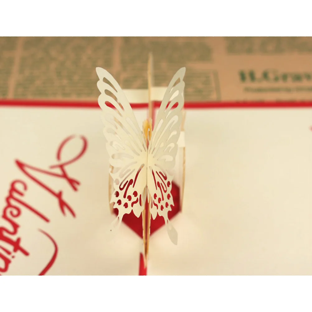 

3D Valentine Card Folded 150x100mm Handmade Greeting Card Envelope for Express Love Valentines Day Anniversary Birthday