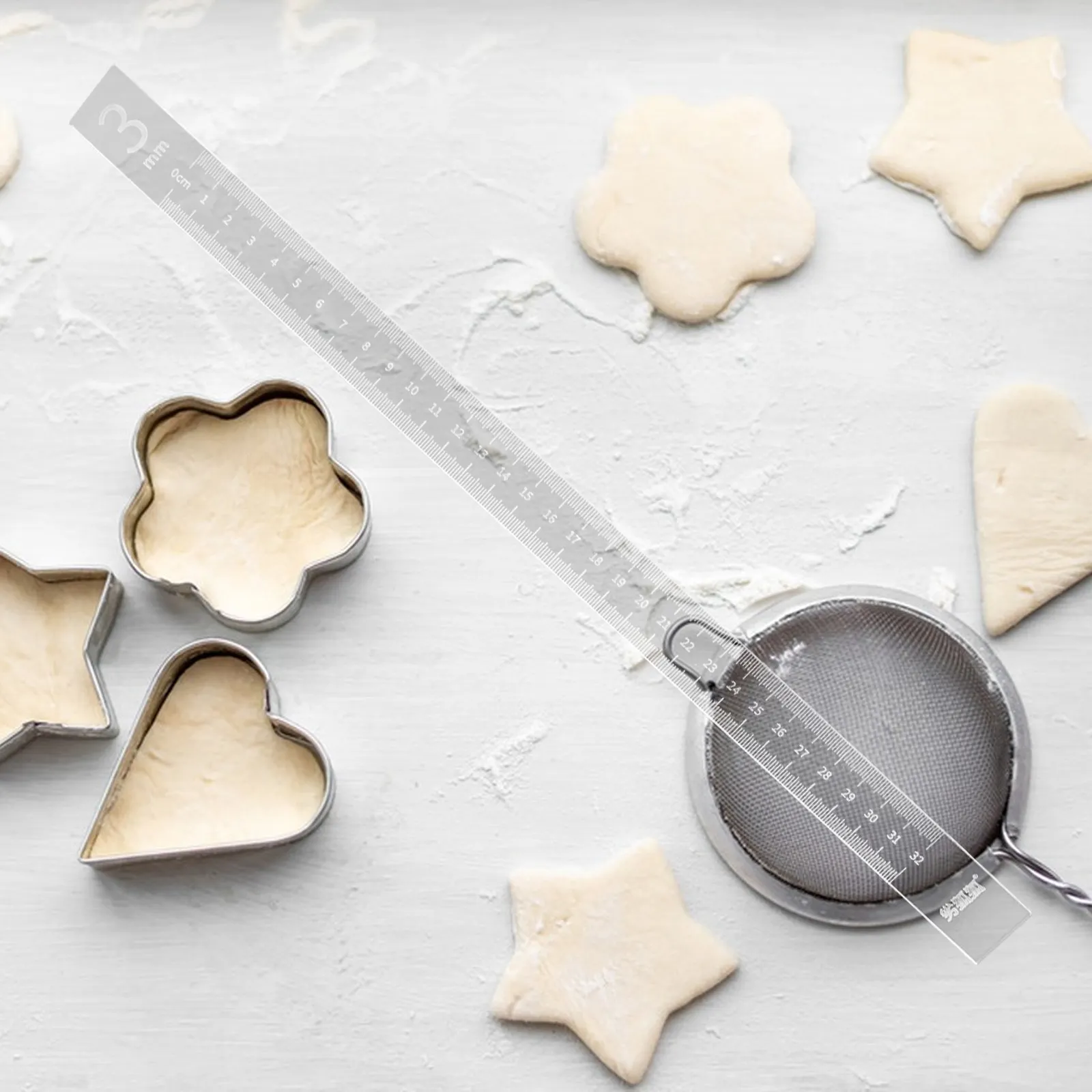 2Pcs Cookie Balance Ruler Set Dough Rolling Thickness Guide for Baking Cookies Fondant Pie Crust Pastry Pizza Lasagna Sheets