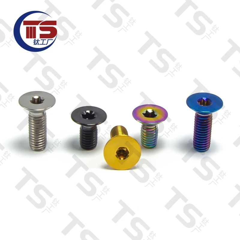 TS （2 and 10PCS）Titanium Alloy Screw  Countersunk M6X12/15/20/25/28/30/35/40mm high hardness GR5 NO rust