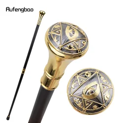 Bastón para caminar con relieve de tótem de Ojos de Masonería dorada, perilla de Crosier de Caballero, 93cm