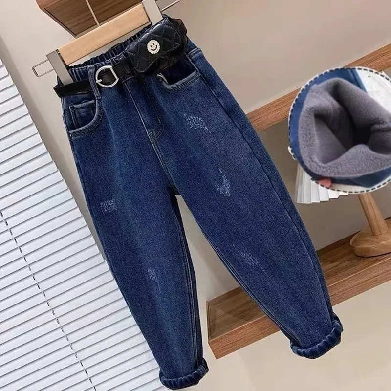 

Winter Girls Jeans Girls Pants Boys Fall Outerwear Clothes Teenagers Trousers Kids Children's Clothing Boy Jeans