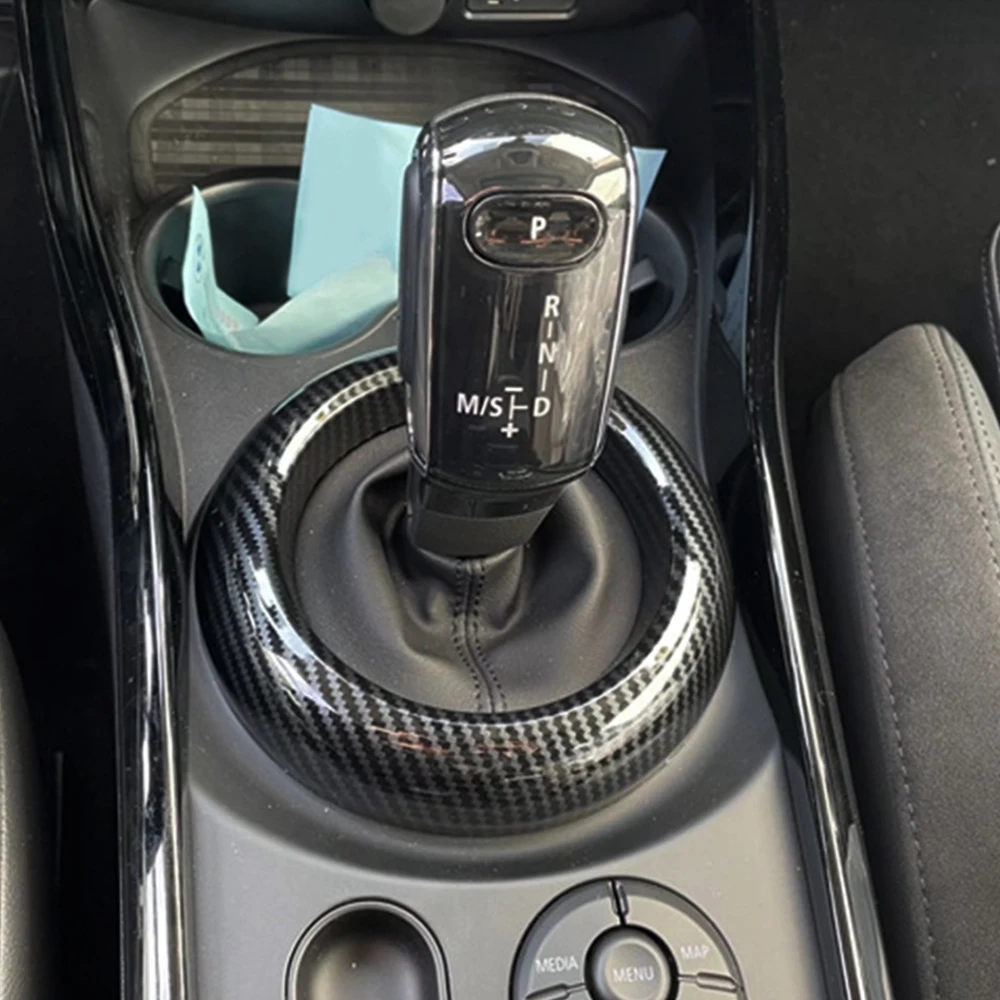 1pc Car Interior Gear Shift Panel Cover Trim Carbon Fiber ABS for BMW Mini Clubman F54 2018 2019 2020 2021 2022