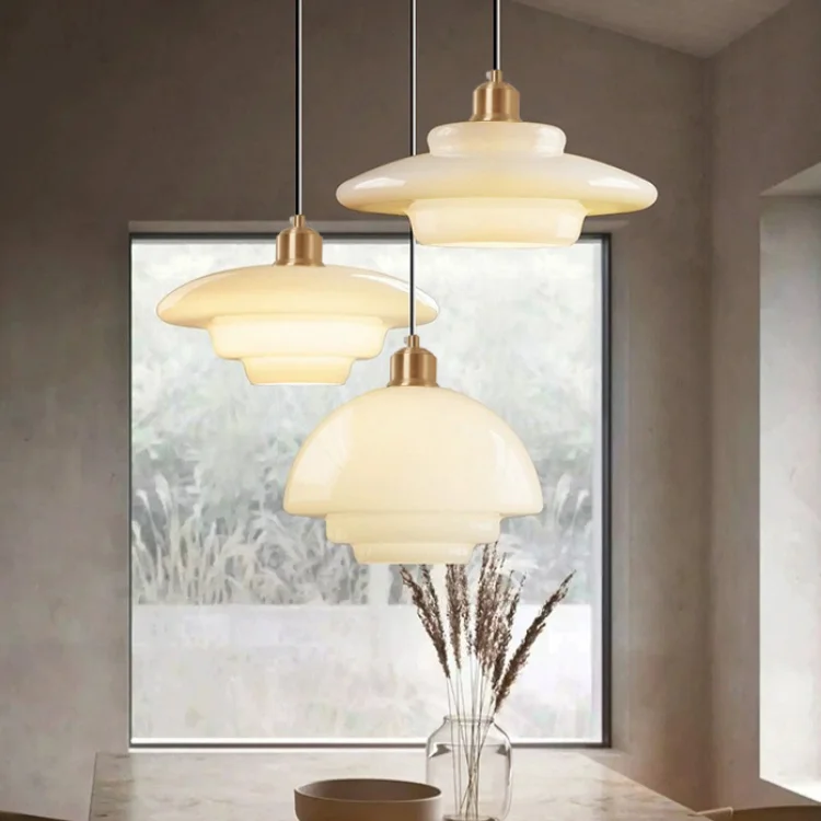 

Minimalist Milk Glass Pendant Light Modern White Glass LED E27 Chandelier Dining Room Restaurant Cafe Light Fixtures