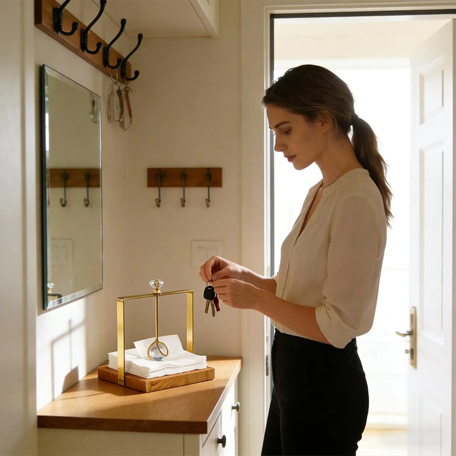 

Настольный держатель для салфеток, деревянный стоячий диспенсер для бумаги, декоративный диспенсер для салфеток для ванной комнаты, столешница, кухня, фермерский дом, столовая