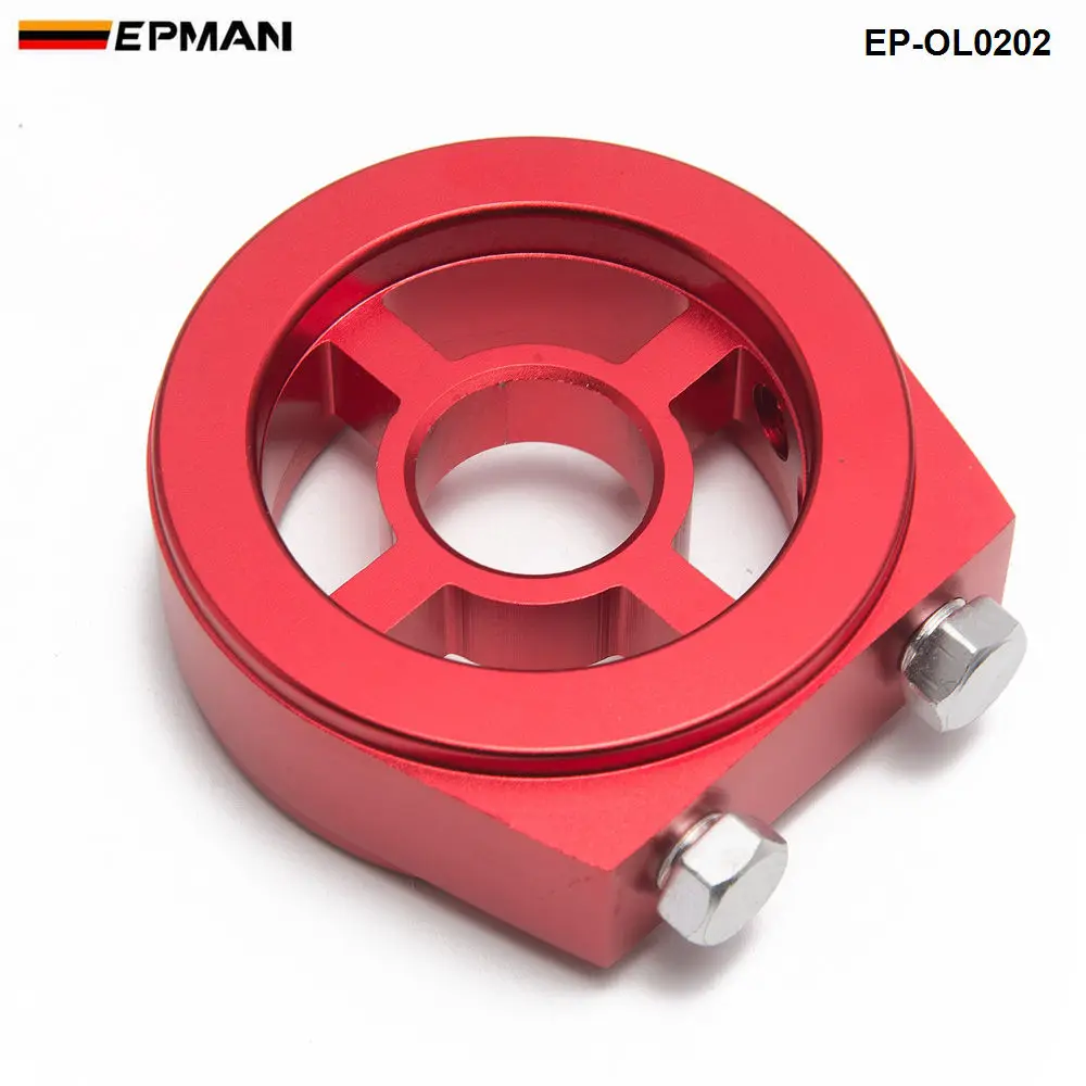 EPMAN Sport Oil Cooler Filter Sandwich Plate Adapter Spin-on Oil Filter And Filter Pad On Engine Block Billet Aluminum EP-OL0202