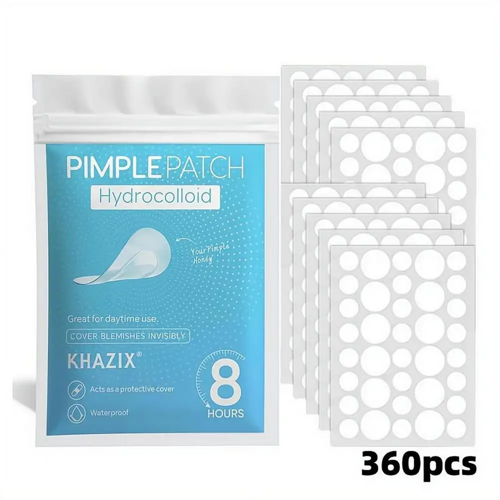 360pcs Count Invisible Hydrocolloid Pimple Patches, Clear Acne Spot Covers for Blemishes and Pimple Marks