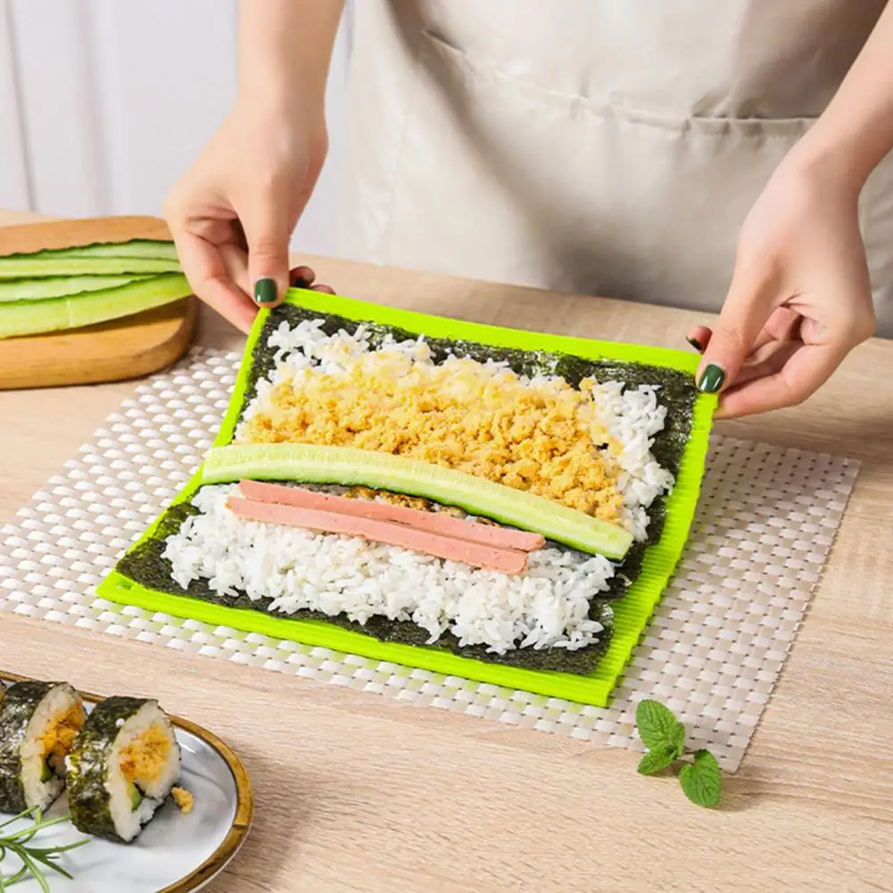 

DIY Sushi Roller Mats Silicone Create Even Sushi Rolls Food Rolling Rice Rolling Maker Cake Roll Pad Sushi Tools