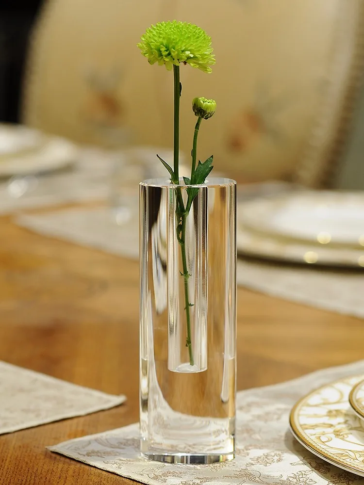 Creative Personalized Crystal Glass Vase Ornaments Flower Vases for Weddings Living Room Home Decoration Accessories