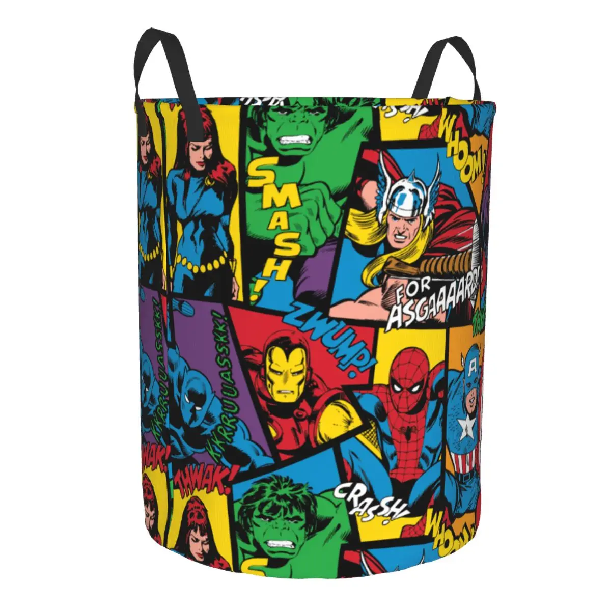 Custom Superheros Movie Collection Laundry Hamper Large Clothes Storage Basket Spider Man Comics Toys Bin Organizer for Nursery