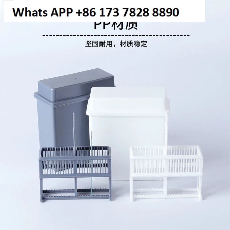 Rak Pewarnaan Baja Tahan Karat Kotak Basah Imunohistokimia 24 Buah Set Rak Slide Plastik Laboratorium