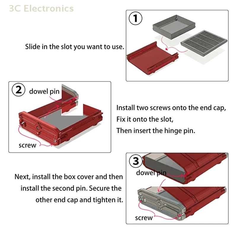

Компоненты компактного корпуса для универсального использования-ZH007 для 3D-принтера Bambu Lab-Makerworld, комплект компонентов модели, монтажный комплект для хранения коробки
