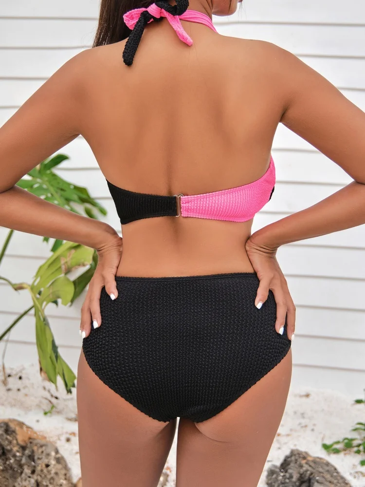 Bikini Women Swimsuit 2025 New Color Spelling Bikinis Set Sexy Halter Design Swimwear Summer 2 Piece Set Beachwear Bathing Suit