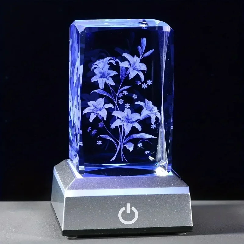 Criativo led artesanato de cristal cravo rosa luz da noite interior casa quarto estudo sala estar atmosfera decoração iluminação