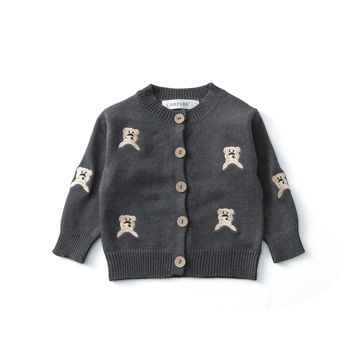 Spring Baby Long Sleeve Knitted Cardigan Cotton Girls Cartoon Bear Sweater Coat Boys Casual Knitwear Toddler Clothes -2026