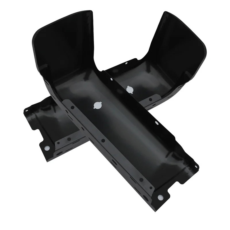 المصد الأيسر والأيمن مع ثقوب أغطية نهاية سوداء المصد الخلفي الفولاذي شريط الوجه ينتهي المصد لـ 2009-2014 Ford F150 #2