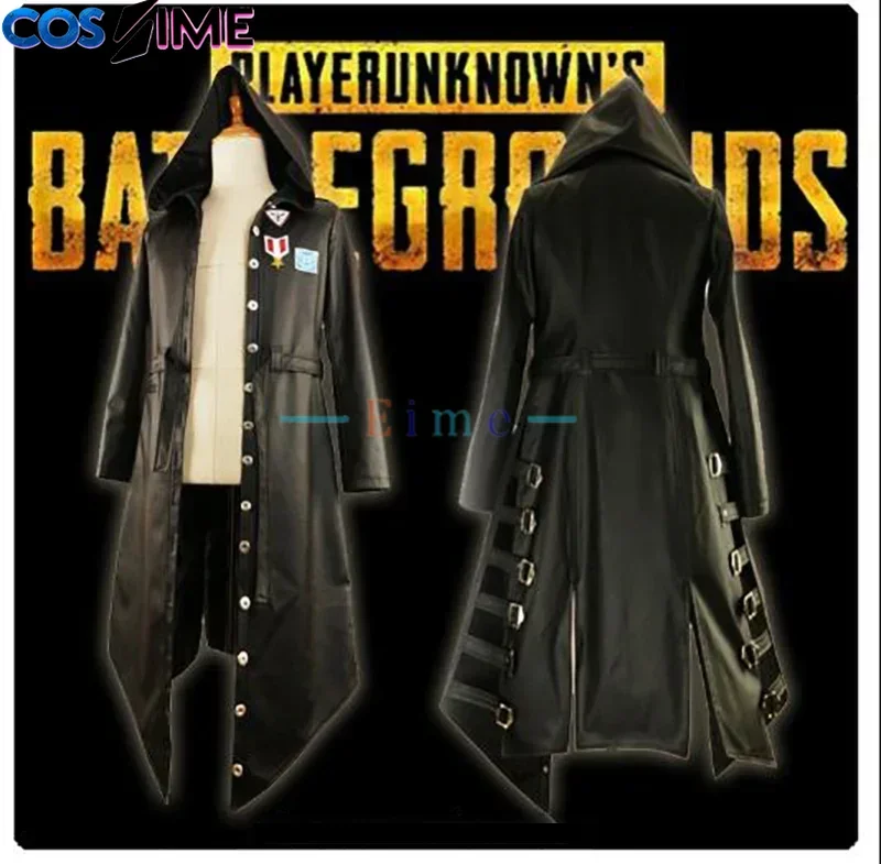 

Game PUBG Playerunknown's Battlegrounds Cosplay Punk Leather Trench Coat Halloween Carnival Uniforms Custom Made