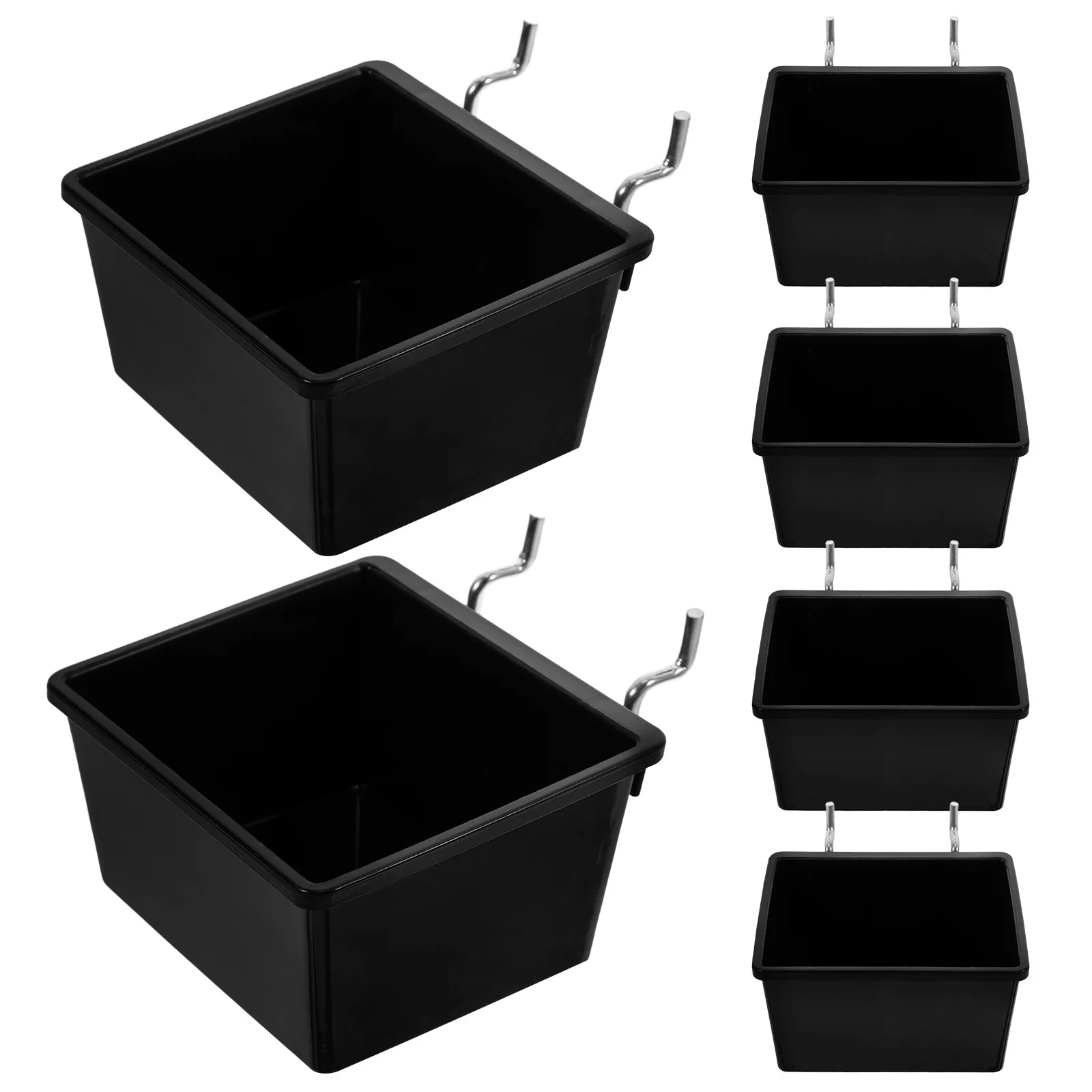 6-set Plastic bakken Pegboard-accessoires Verdikte Pegboard Tool Organizer Garage Workshop Opbergbakken Hangende manden