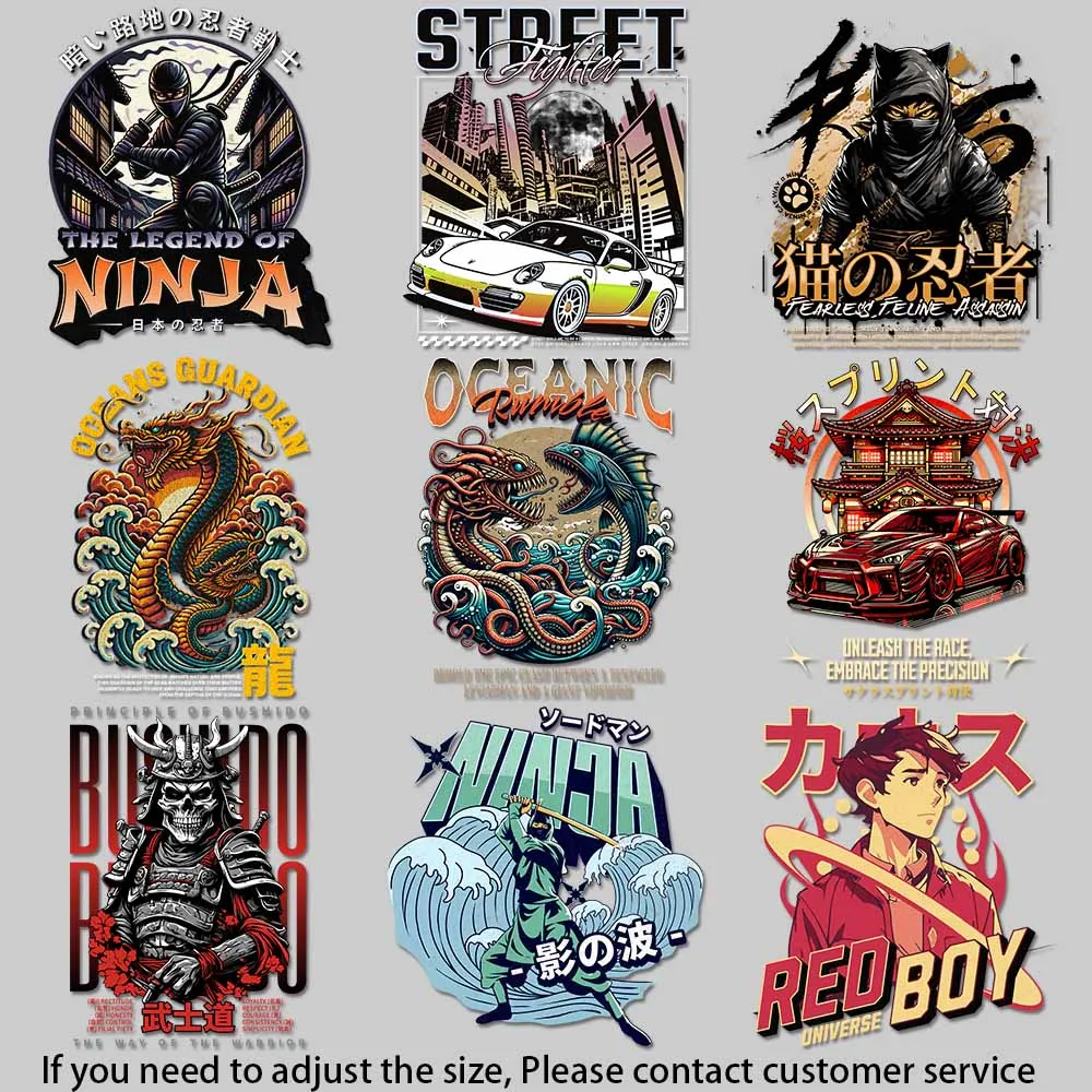 Trendy Ninja Racing Iron-On Patch: Vibrant Colors, Strong Adhesive, Washable for DIY Apparel & Accessories