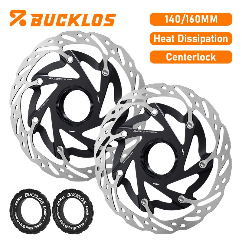 BUCKLOS 140/160mm Bike Centerlock Rotor Professional Bicycle Center Lock Rotor Heat Dissipation Roar Bike Centerlock Rotors