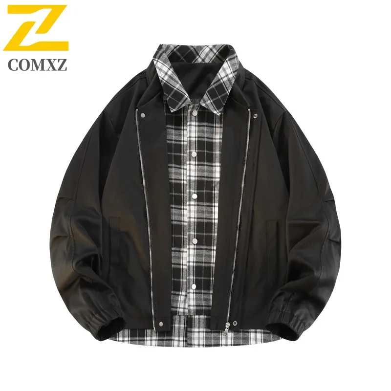 

COMXZ 2025 Plus-Size Men'S and Women'S Jacket Windbreaker Casual Two-Piece Couple Style Fashionable and Trendy Loose Jacket