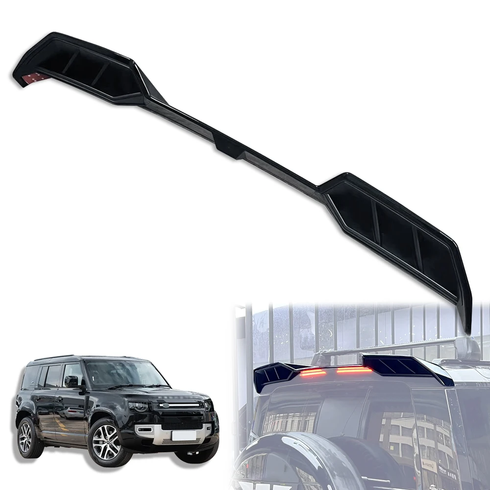 New Design Car Body ABS Black Rear Roof Spoiler Wing Flap Trim For Land Rover Defender 2020 2024