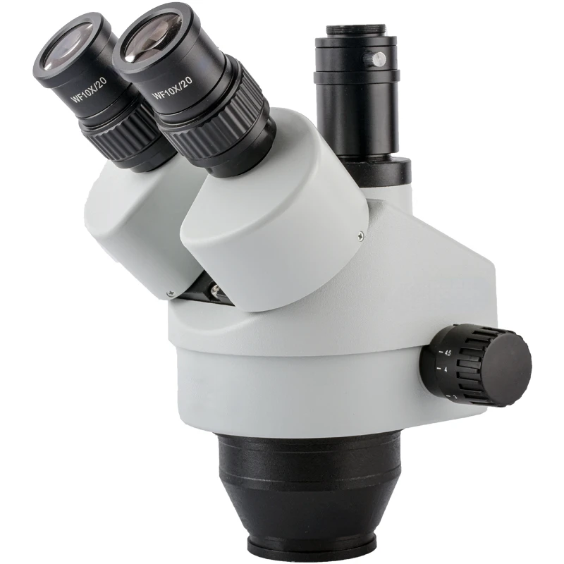 7-45x stereo microscope lens, 1X camera interface, and synchronous observation of the three lens and eyepiece 2