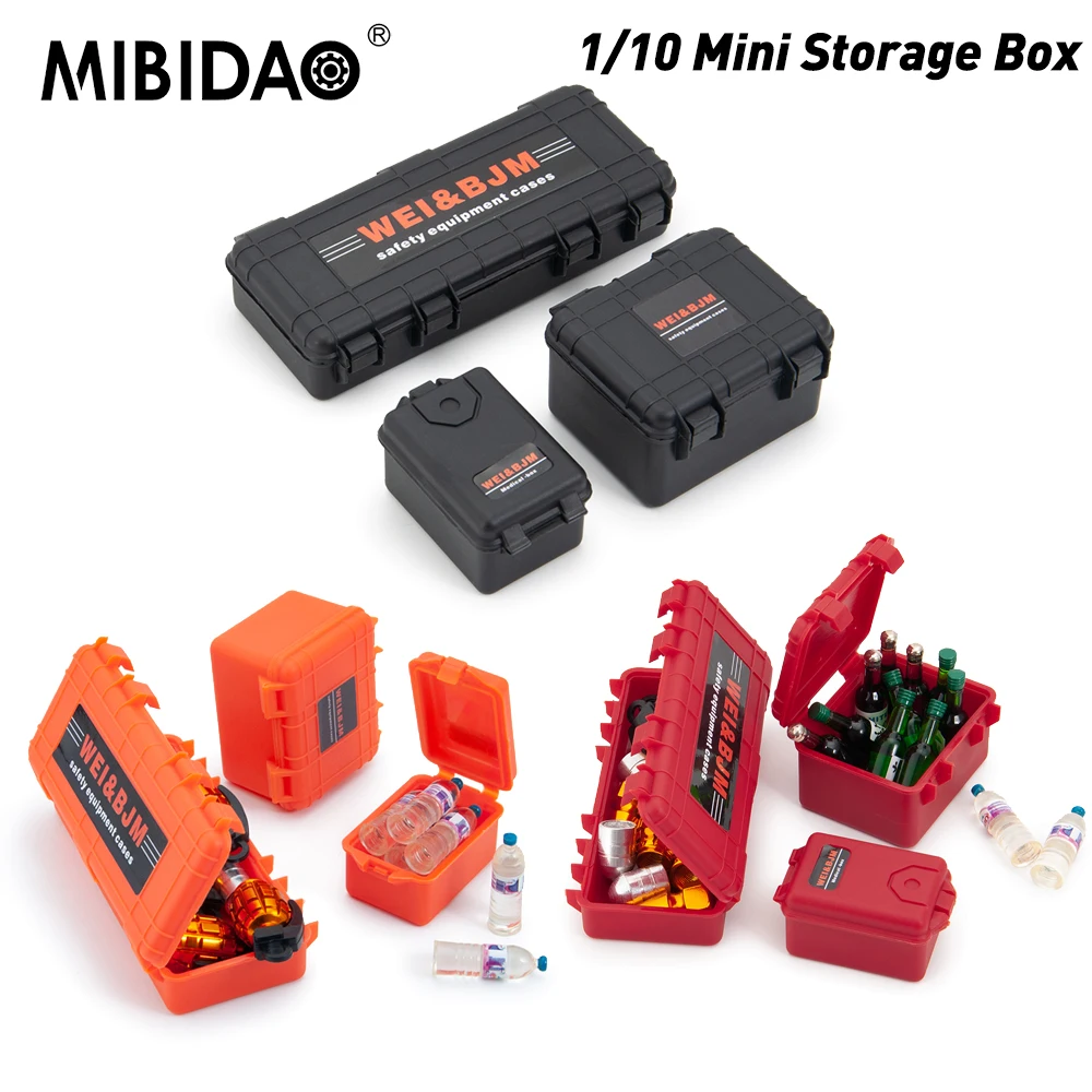 MIBIDAO Simulated Plastic Mini Storage Box for TRX-4 Axial Wraith SCX10 1/10 1/12 RC Car Truck Model Decoration Accessories