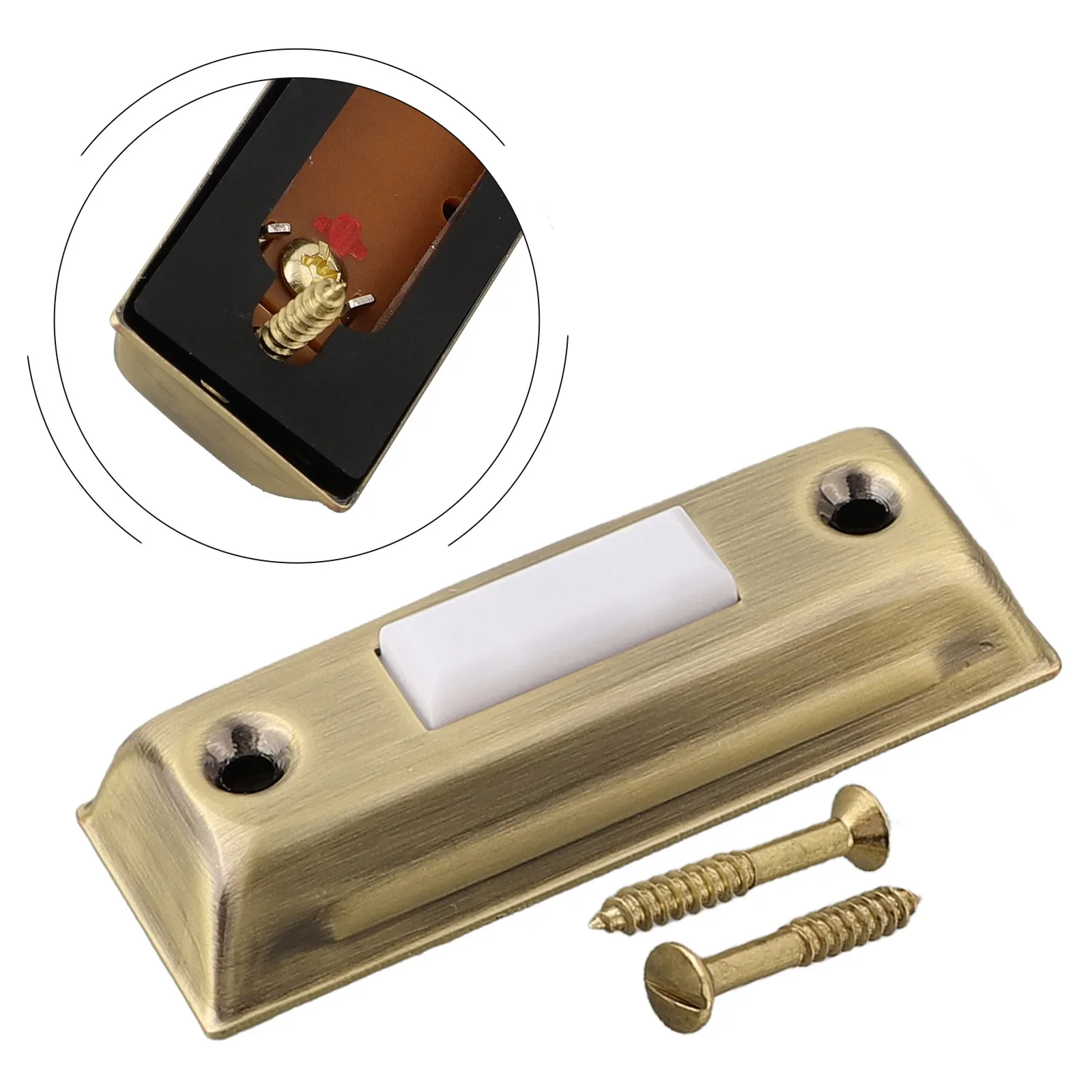 Metal Doorbell Button Wall Mounted Antique Brass Lighted Metal Door Bell Doorbell Push Button Switch Doorbell Switch Doorbell