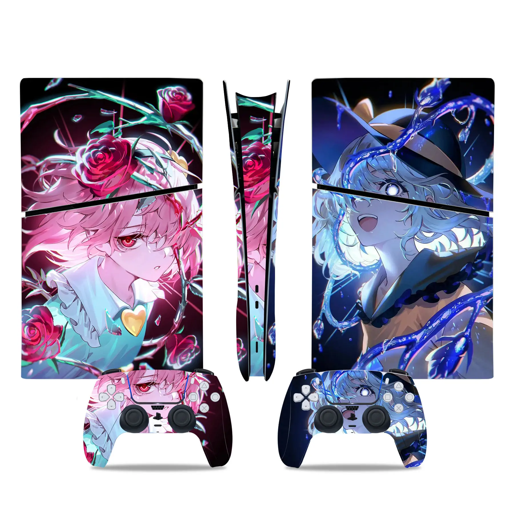 Anime Cute Girl PS5 Slim Digital Skin Sticker Protector Aufkleber Cover für Konsolen-Controller PS5 Slim Sticker Vinyl