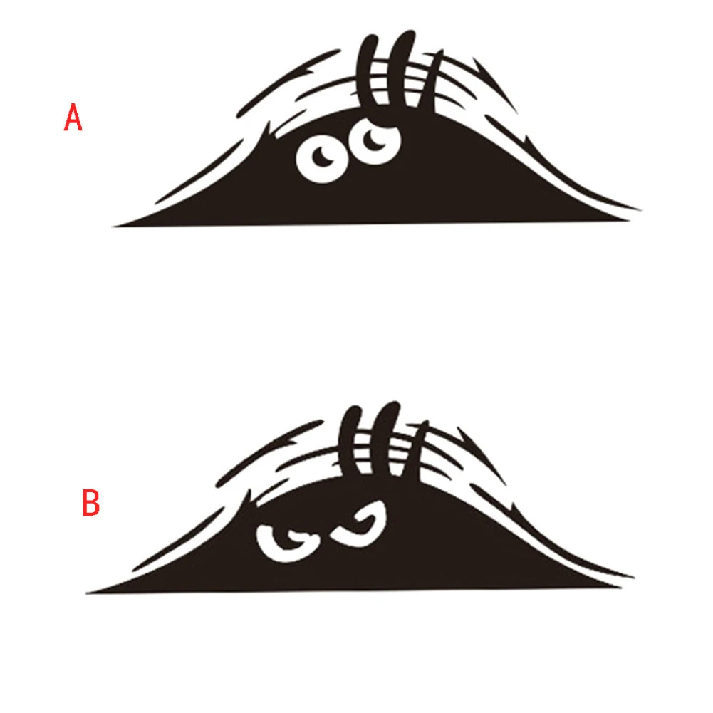 عيون كبيرة سيارة ملصق لاصق أسود ، ملصقات الإبداعية مضحك ، ثلاثية الأبعاد ، Peeking الوحش ، منتجات السيارات ، اكسسوارات السيارات ، 19x7cm #5