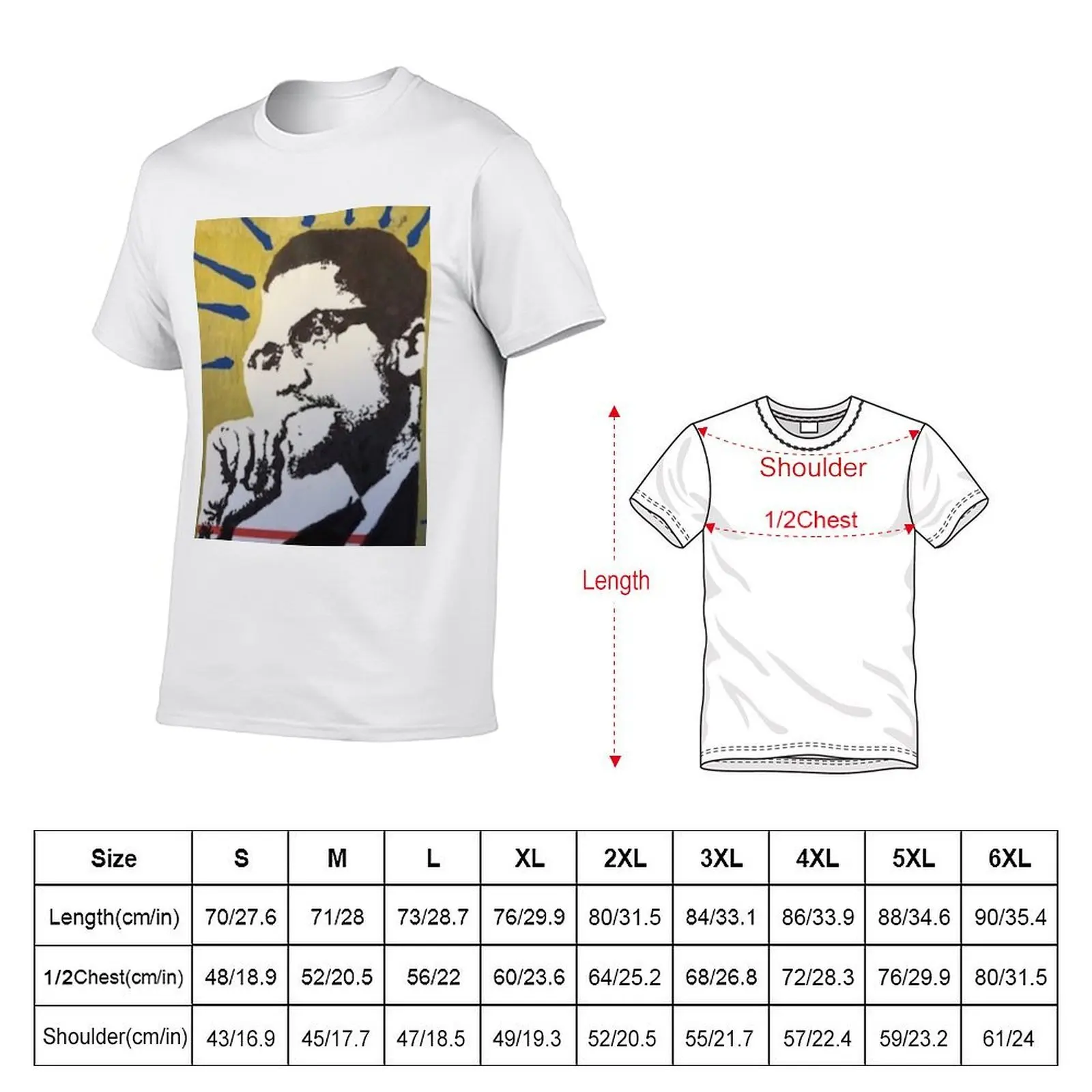 Malcolm X T-Shirt blue archive tshirts personalised mens plain t shirts