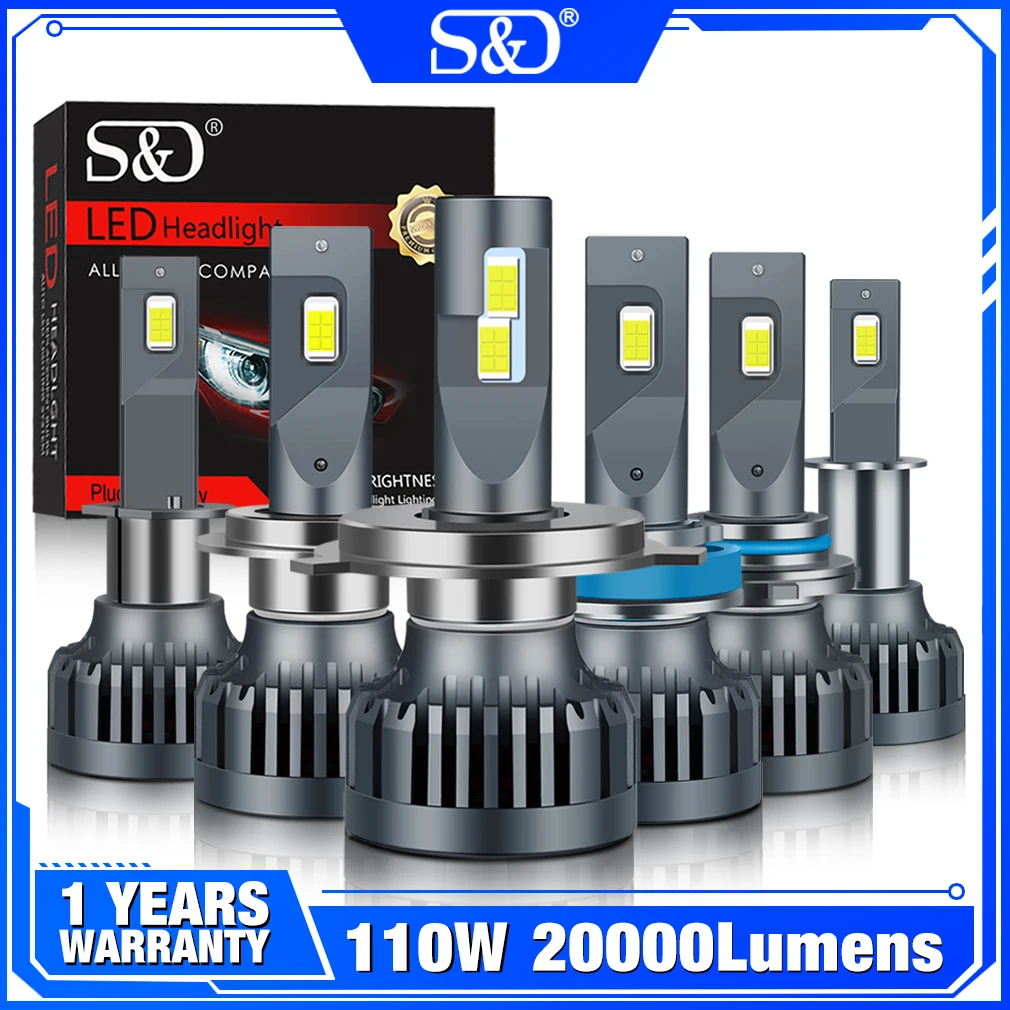 

H4 Светодиодная фара 25000LM Canbus LED H7 H11 H8 H9 110W 6500K Лампы Турбо противотуманные фары 12V 24V Супер яркий автоматический светодиод