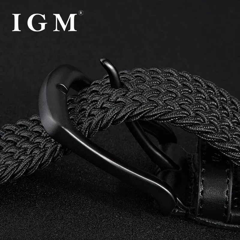 Men Belt Business and Casual Versatile Jeans Pin Buckle Elastic Canvas Belt Boys Youth Student Fashion Belt Korean Edition