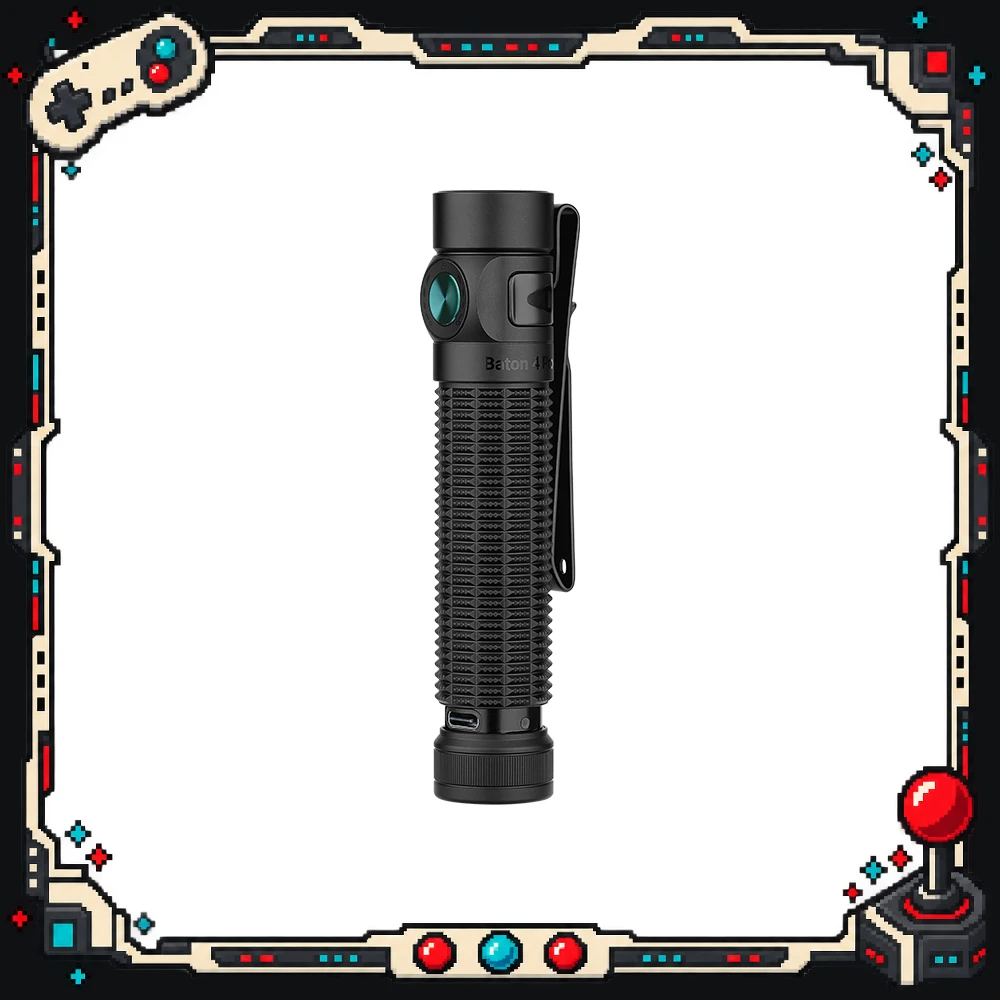 OLIGHT Baton 4 Pro Flashlight 1600 Lumens 200m Black Rechargeable Compact LED EDC Pocket Torch for Camping Hiking Outdoor Use