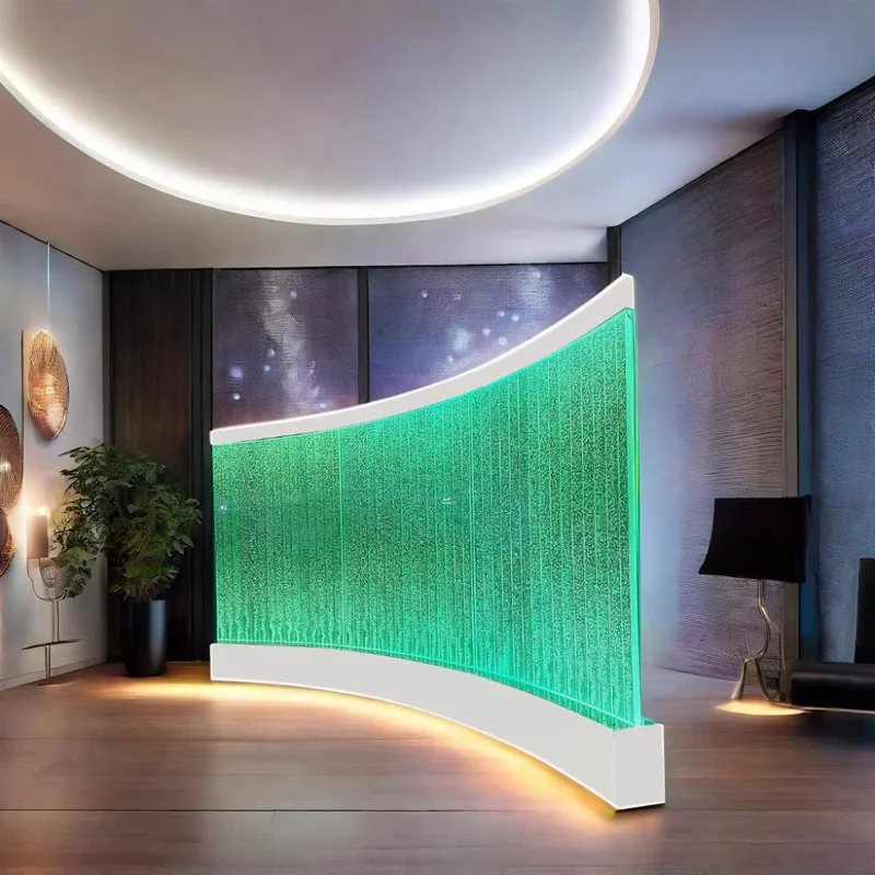 custom.Customized Handmade Multi-Functional Curved LED Bubble Wall Luxury Acrylic Decoration Home Living Room and